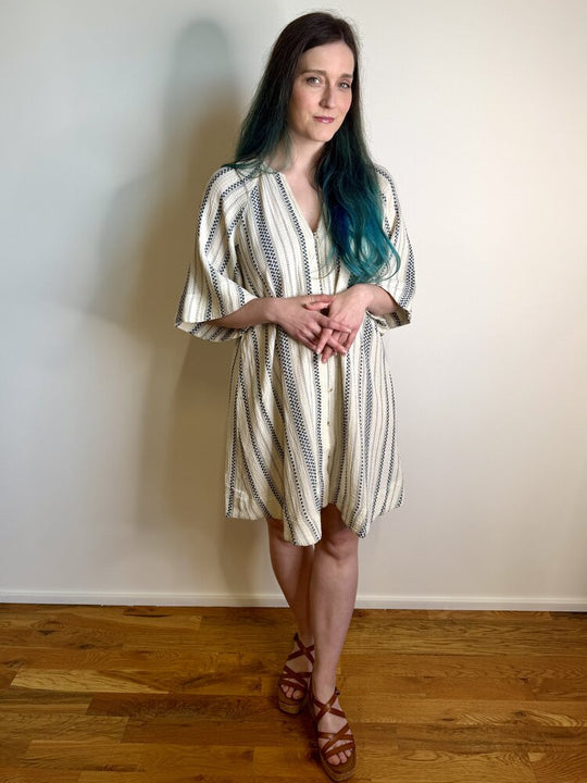 Nona Dress - Gauzy Stripe