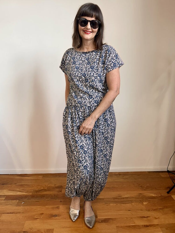 Rita Top - Delft/Grey Lace